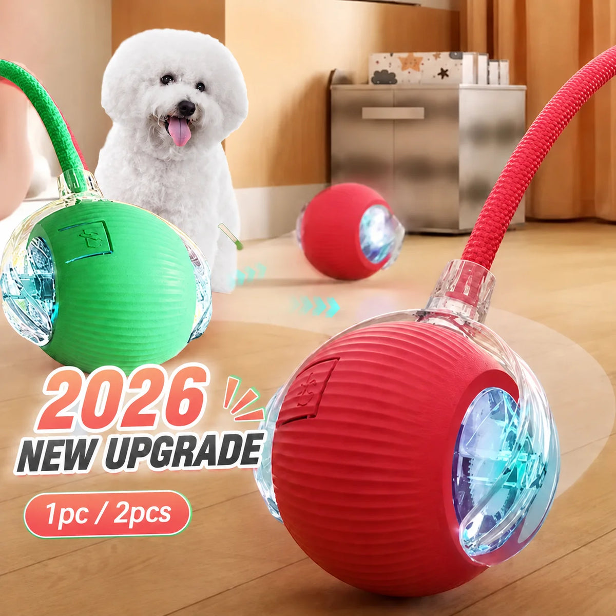 Rechargeable Automatic Rolling Dog Ball – 3 Play Modes