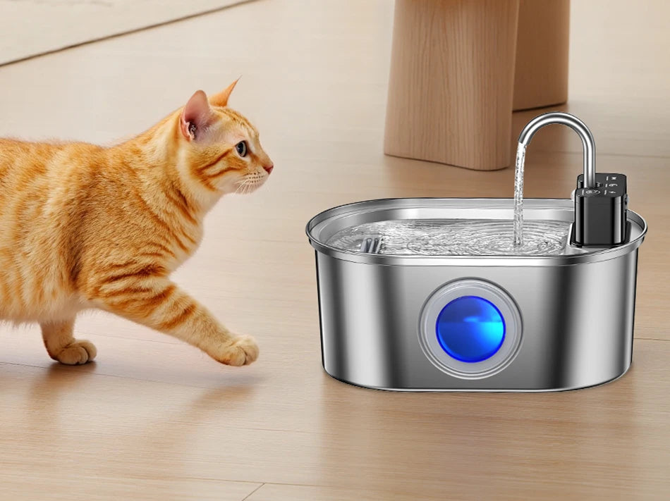 ROJECO Stainless Steel Sensor Pet Fountain
