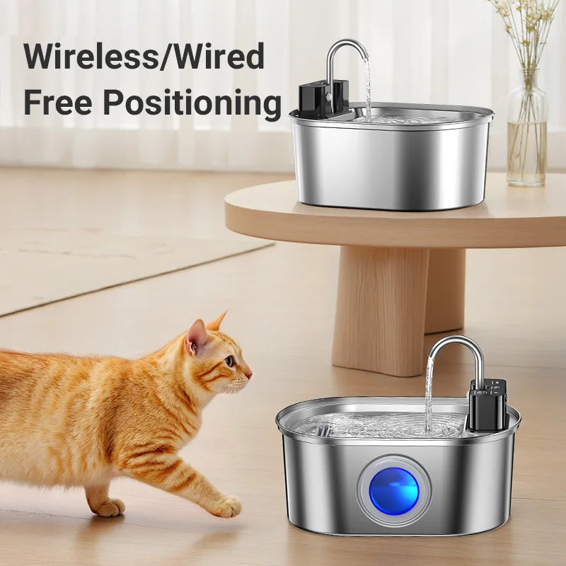 ROJECO Stainless Steel Sensor Pet Fountain