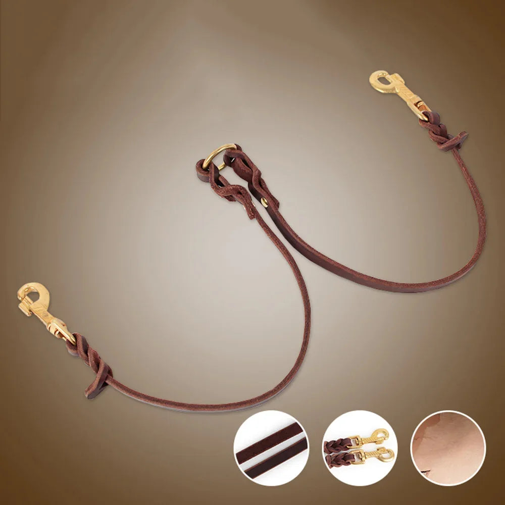 Double Leather Dog Leash