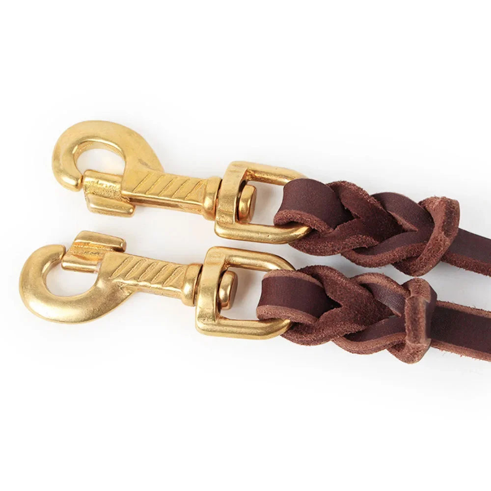 Double Leather Dog Leash