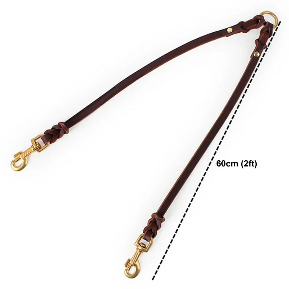 Double Leather Dog Leash