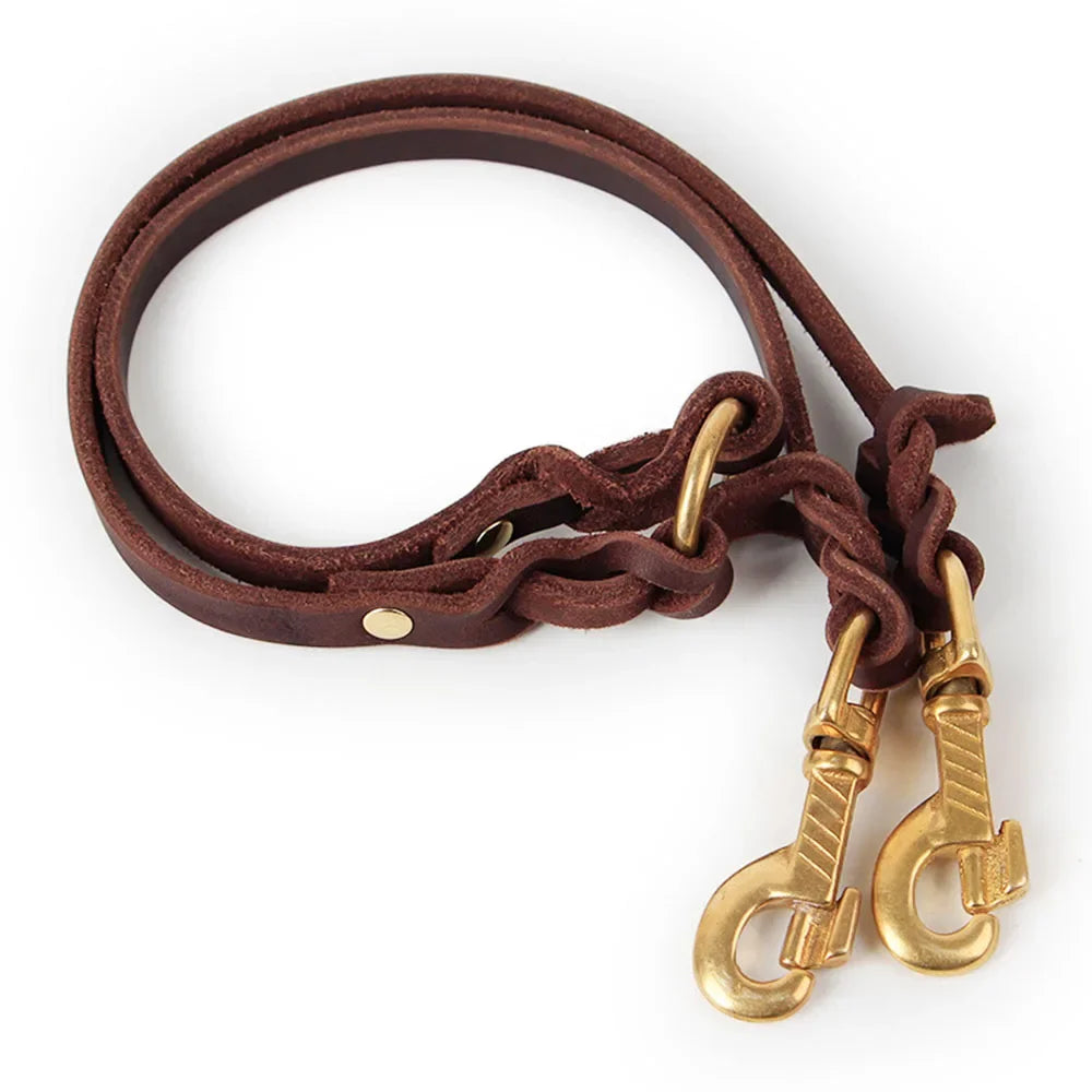 Double Leather Dog Leash