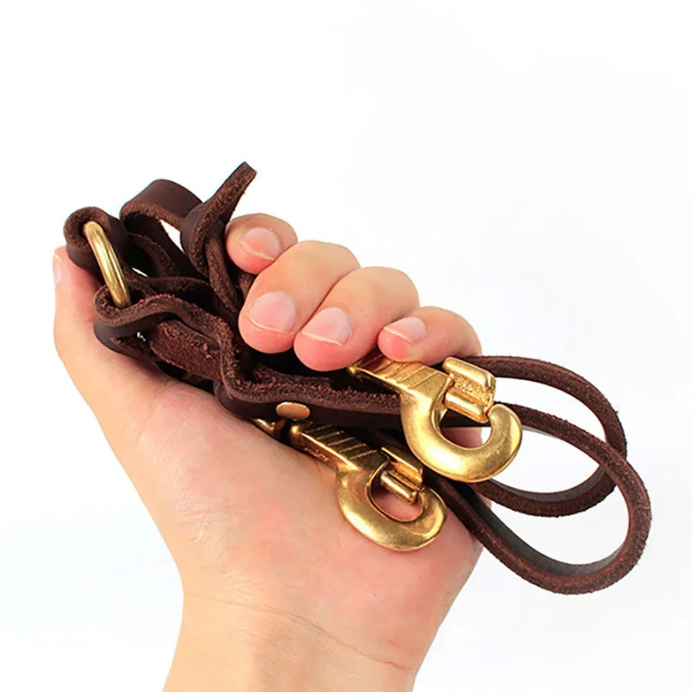 Double Leather Dog Leash